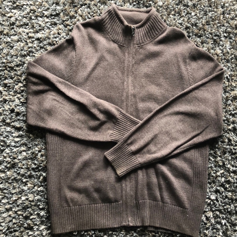 Brown Dockers Zip Up Sweater